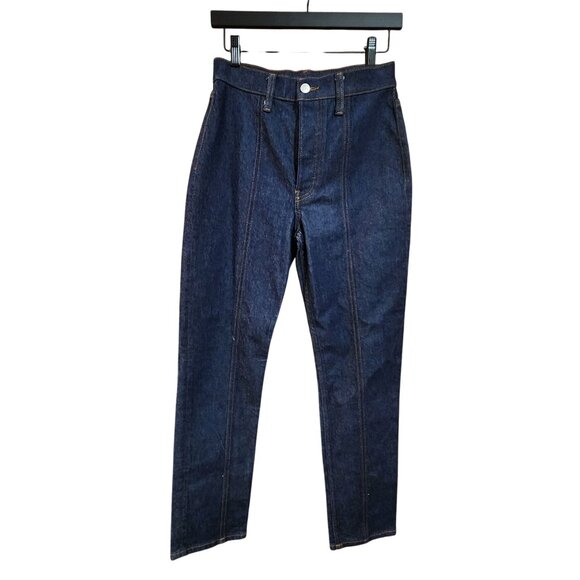 Reformation Denim - Reformation Denim Charlie High Rise Seamed Button Fly Straight Leg Jeans OXO